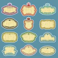 twelve vector grunge labels N3