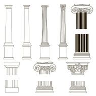 old-style greece column vector illustration N11