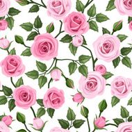 Seamless pattern with pink roses Vector illustration N8