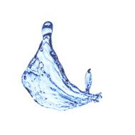 Blue water splash isolated on white N31