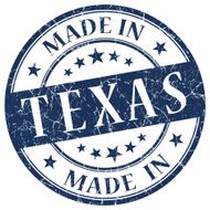 made in Texas blue round grunge isolated stamp N2