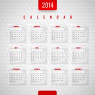 Vector design template - Calendar of 2014 N2