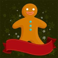 Gingerbread man with banner