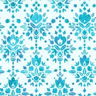 Blue Ornamental Seamless Pattern Background N2
