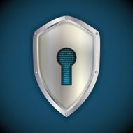 Security concept metal silver shield