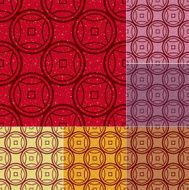 seamless chinese coins pattern