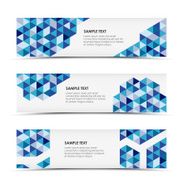 Abstract blue triangle horizontal banners