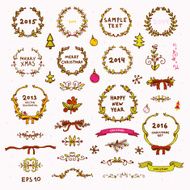 Set of Sketchy Christmas Design Elements