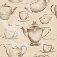 Tea time vintage seamless background