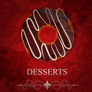 Vector dessert menu in grunge vintage style N6