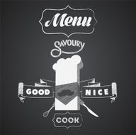 Vector menu design on the chalkboard