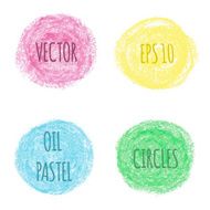 Oil pastel round design elements N2