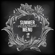 Floral menu border at chalkboard N2