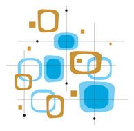 Retro Blue and Brown Squares (Vector)