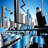 3D Background Vector Metal City