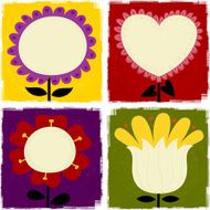 Flower frame set of 4