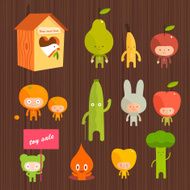 Vitamin fruity fun costume character cartoon illustration