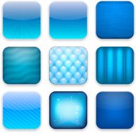 Blue app icons