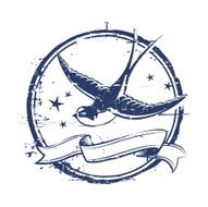Vintage swallow emblem
