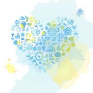 Watercolor heart N48