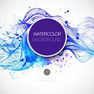 Watercolor wave background Vector illustration N6