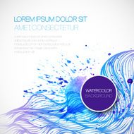 Watercolor wave background Vector illustration N7