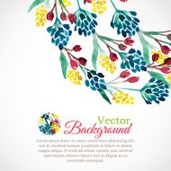 Watercolor spring frame with colorful flowers