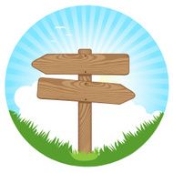 Directional Wooden Sign