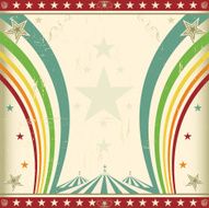 Rainbow square circus invitation