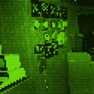 abstract green mosaic style lab background