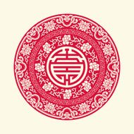 China traditional auspicious symbols and circle frames