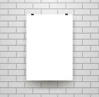 Blank Poster Template on Seamless Brick Wall N2