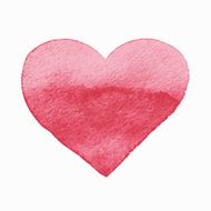 Vector Isolated Watercolor Red Heart N2