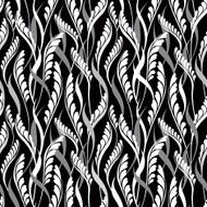 flourish vintage black and white seamless wallpaper