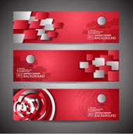 Abstract Banner on Red Background