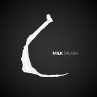 Milk splash isolated on black background N15