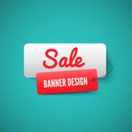 Sale 3D banner tag Sales Labels concept