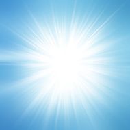 Sun on blue sky with lenses flare N4