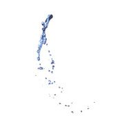 Blue water splash isolated on white N33