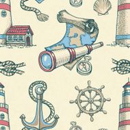 Vintage nautical seamless pattern