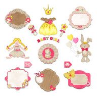 Collection symbols and labels from baby girl