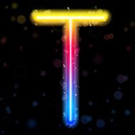 Alphabet Rainbow Lights Glitter with Sparkles N23