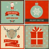 Christmas greeting banners set