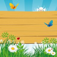 wooden banner in the grass N3