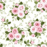 Seamless pattern with pink roses Vector illustration N9