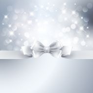 Abstract silver light background with white ribbon N2