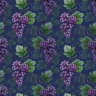 Seamless pattern with watercolor grapes