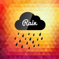 Retro styled autumn rain cloud design card N2