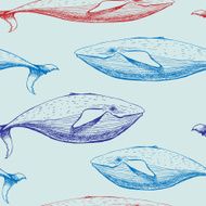 Whales seamless pattern N10
