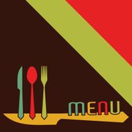 template for menu card with cutlery N3